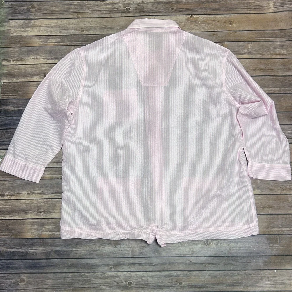 Intimately Free People Pink White Stripe Seersucker Pajamas Cloud Nine Romper XL